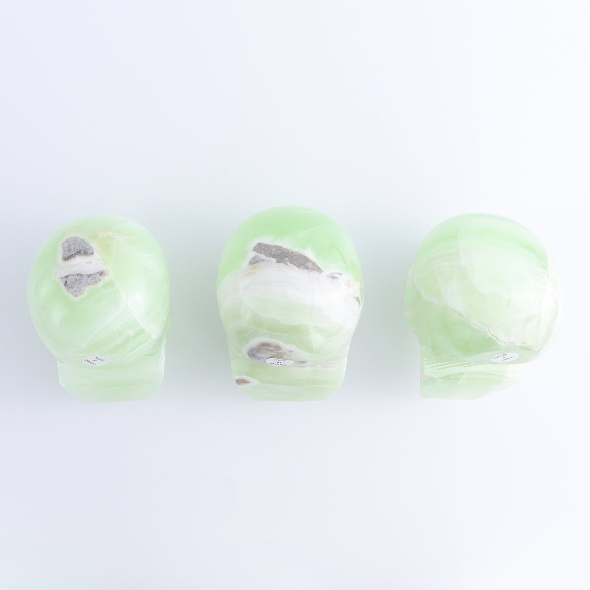 One Mexican Green Onyx/Calcite Skull - Expert Wholesale and Supplier of Wholesale Crystals & Bulk Gemstones, ["Calcite","Catalog Onyx","Green Onyx","Mexico","onyx","Skulls"]