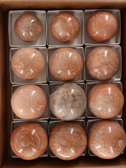 Peach Moonstone Spheres Set of 12 - Expert Wholesale and Supplier of Wholesale Crystals & Bulk Gemstones, []