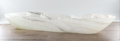 Mexican Onyx/Calcite Canoe Bowl 32"