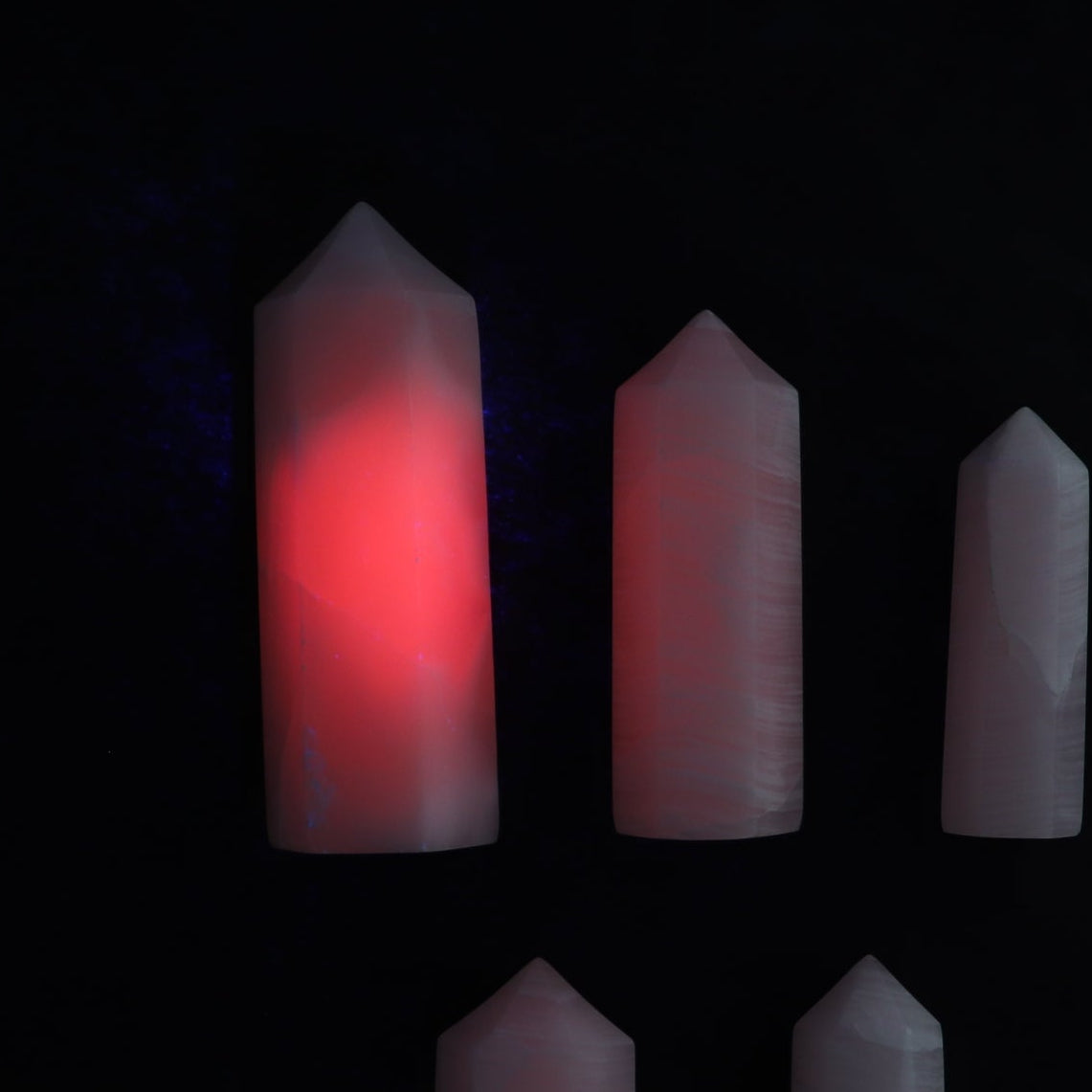 Pink Mangano Calcite Towers Set of 5