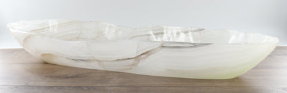 Mexican Onyx/Calcite Canoe Bowl 32"