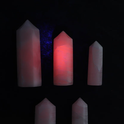 Pink Mangano Calcite Towers Set of 5