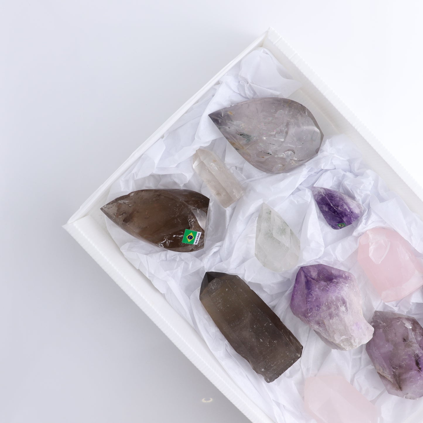 Imperfect Quartz & Amethyst Mixed Flat of 11