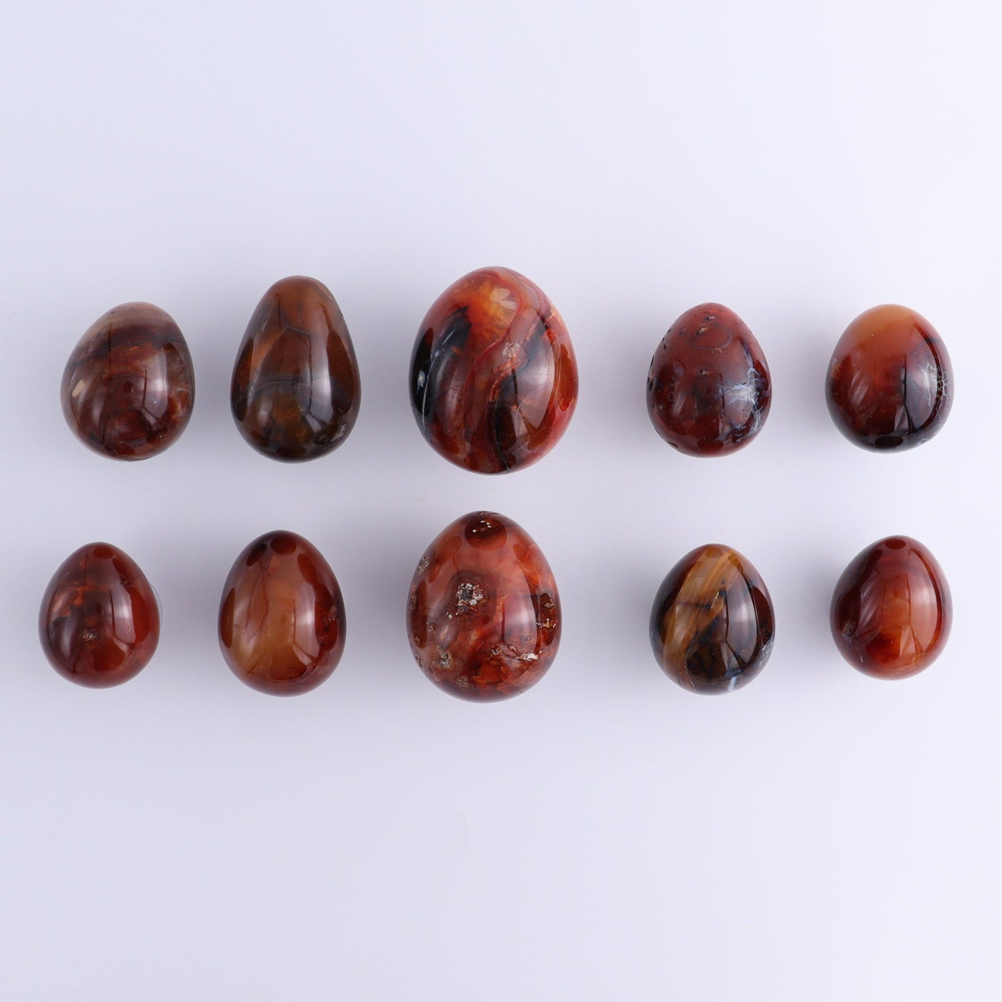 Carnelian Eggs Set of 10