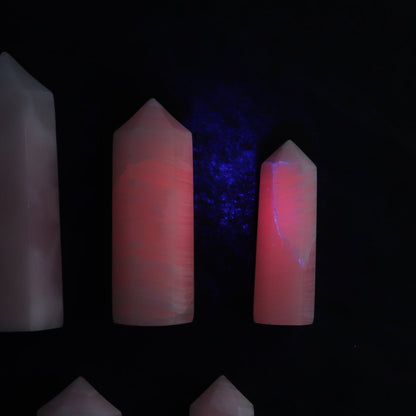 Pink Mangano Calcite Towers Set of 5