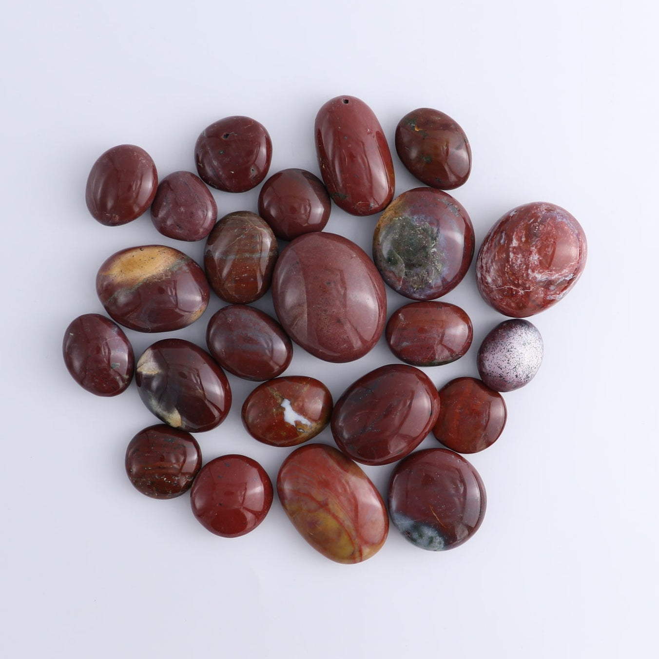 50 pcs Palm Stones Rose Quartz, Labradorite, Jasper, Tourmaline & Golden Healer Quartz