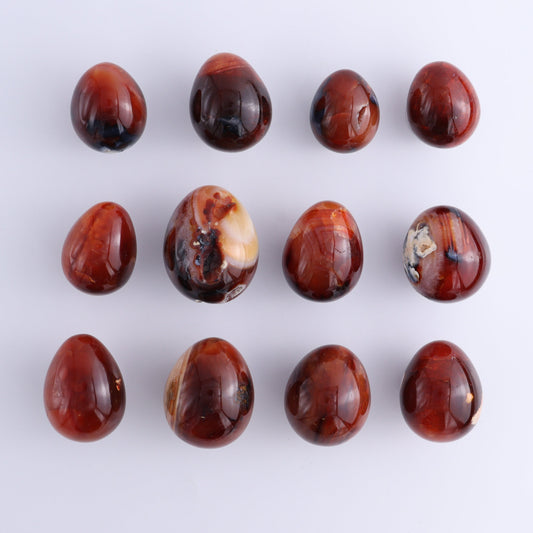 Carnelian Eggs Set of 12 - Expert Wholesale and Supplier of Wholesale Crystals & Bulk Gemstones, ["carnelian","Eggs","Madagascar"]