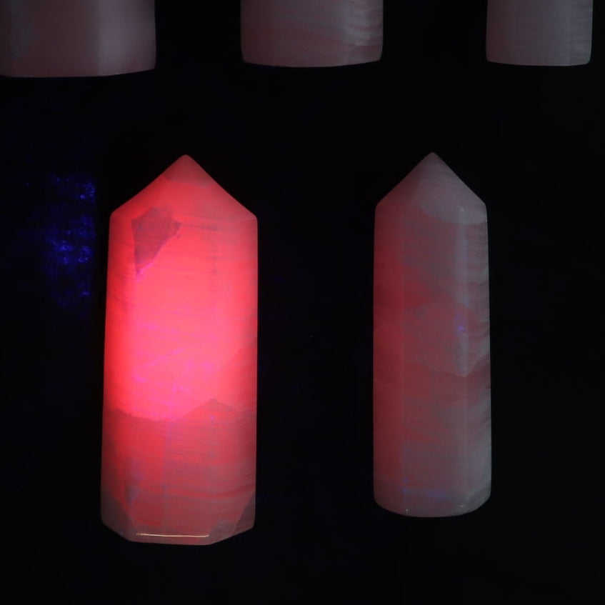 Pink Mangano Calcite Towers Set of 5