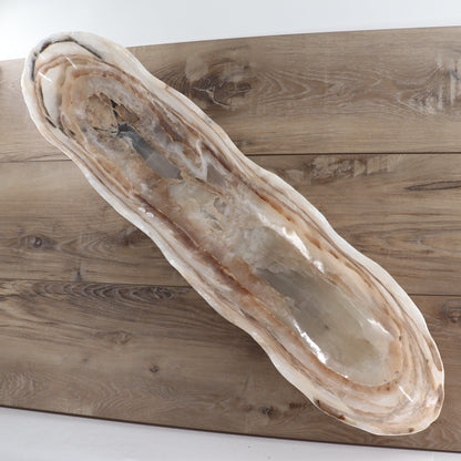 Mexican Onyx/Calcite Canoe Bowl 35"