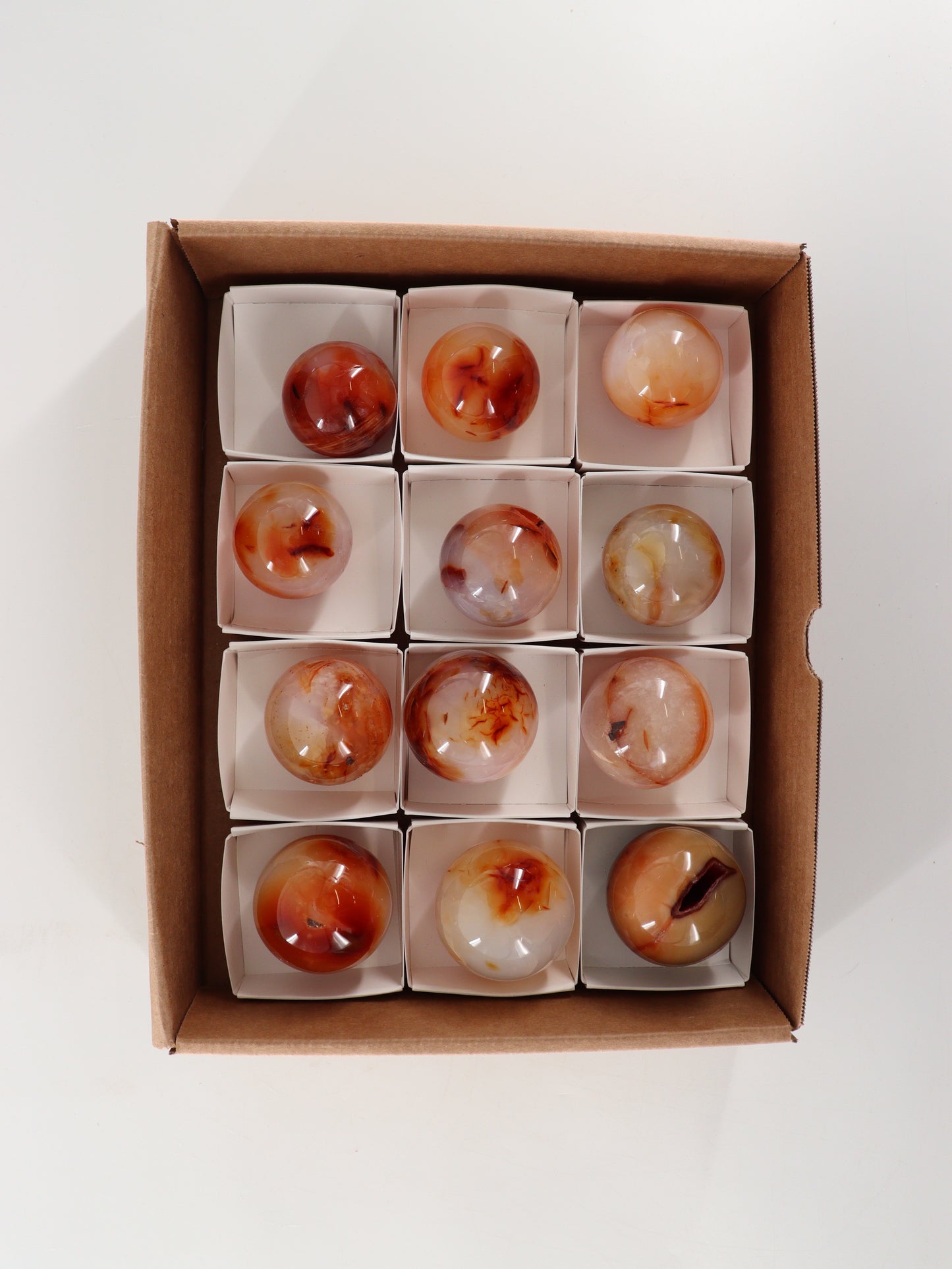 Carnelian Spheres Set of 12 - Expert Wholesale and Supplier of Wholesale Crystals & Bulk Gemstones, []