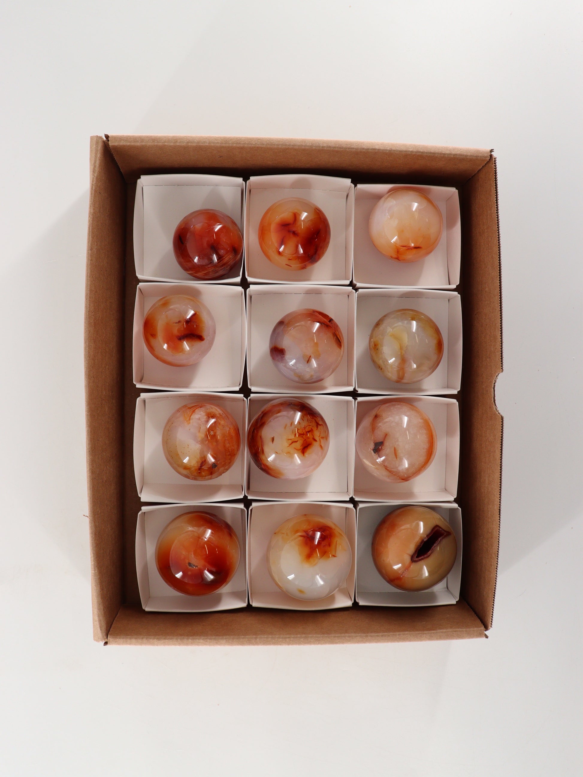 Carnelian Spheres Set of 12 - Expert Wholesale and Supplier of Wholesale Crystals & Bulk Gemstones, []