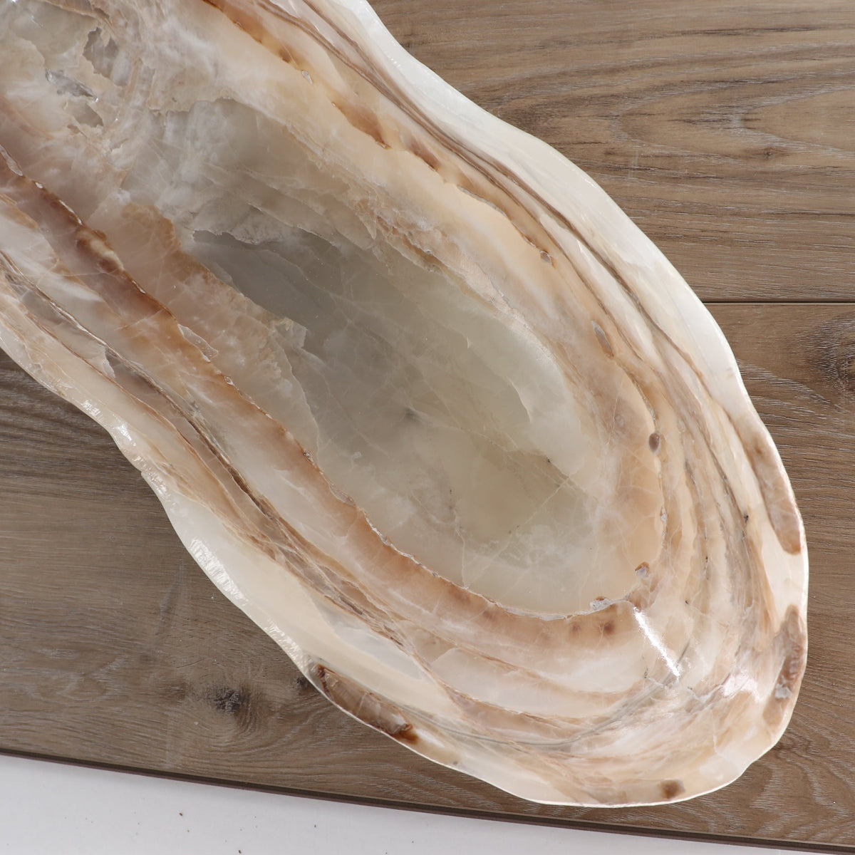 Mexican Onyx/Calcite Canoe Bowl 35"