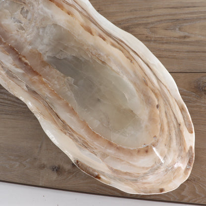 Mexican Onyx/Calcite Canoe Bowl 35"