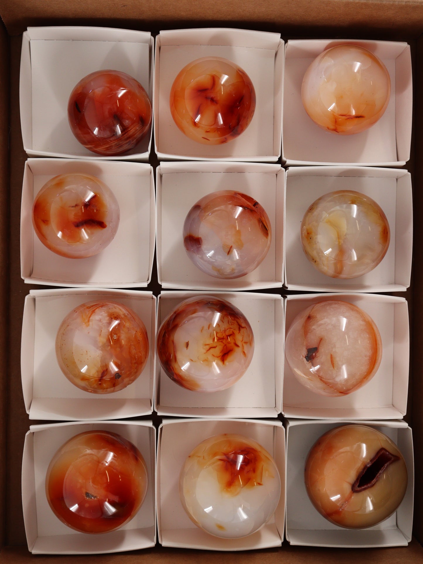 Carnelian Spheres Set of 12 - Expert Wholesale and Supplier of Wholesale Crystals & Bulk Gemstones, []