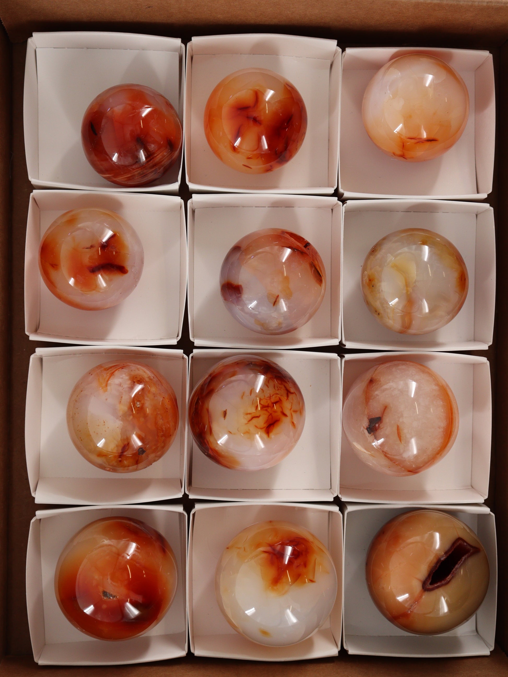 Carnelian Spheres Set of 12 - Expert Wholesale and Supplier of Wholesale Crystals & Bulk Gemstones, []
