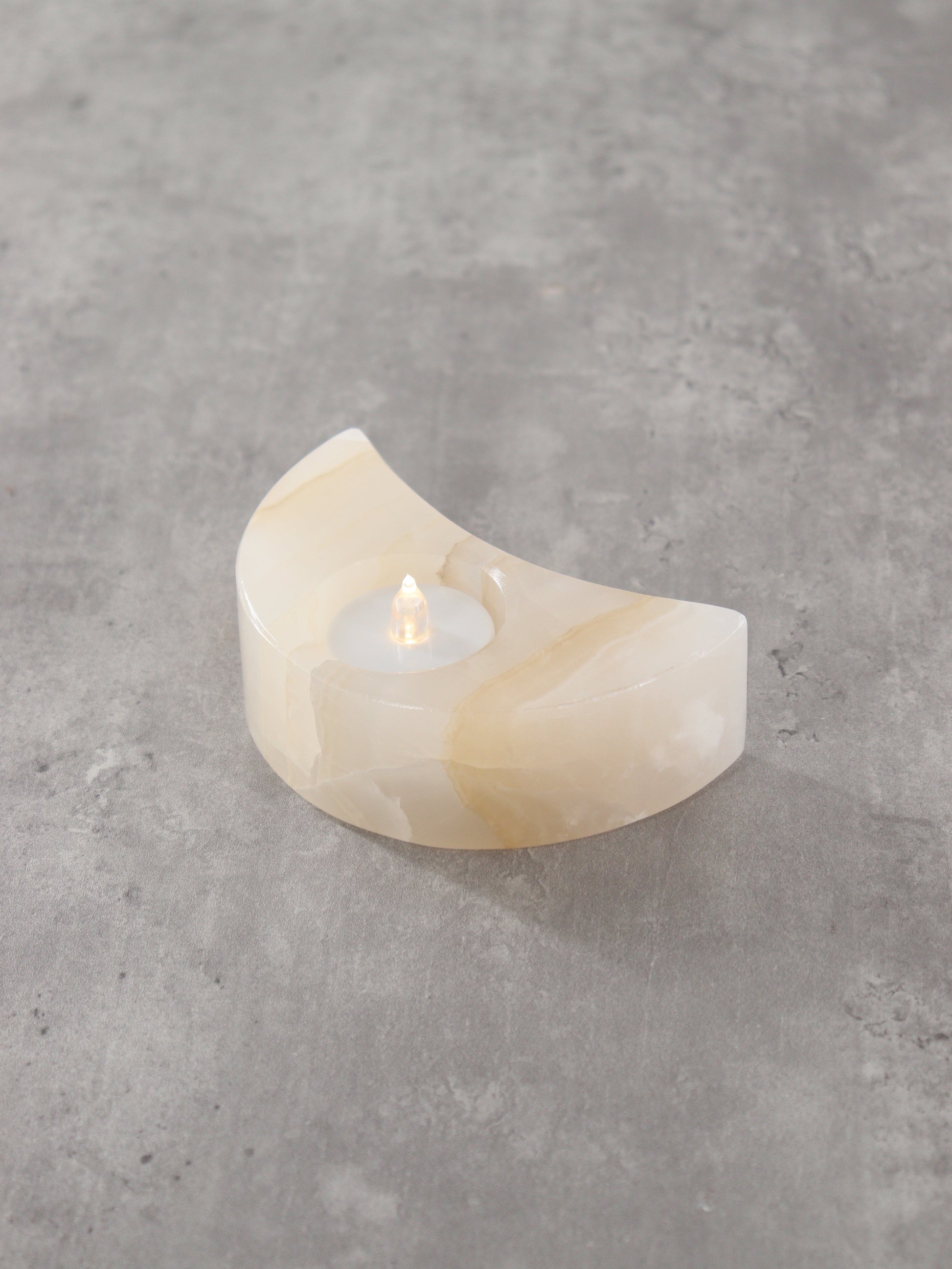 White Onyx Moon Candle Holders Set of 4 - Expert Supplier of Wholesale Crystals & Bulk Gemstones