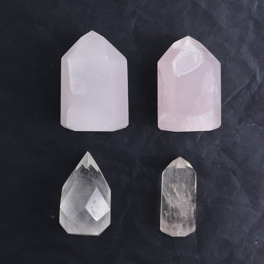 Imperfect Quartz & Amethyst Mixed Flat of 11