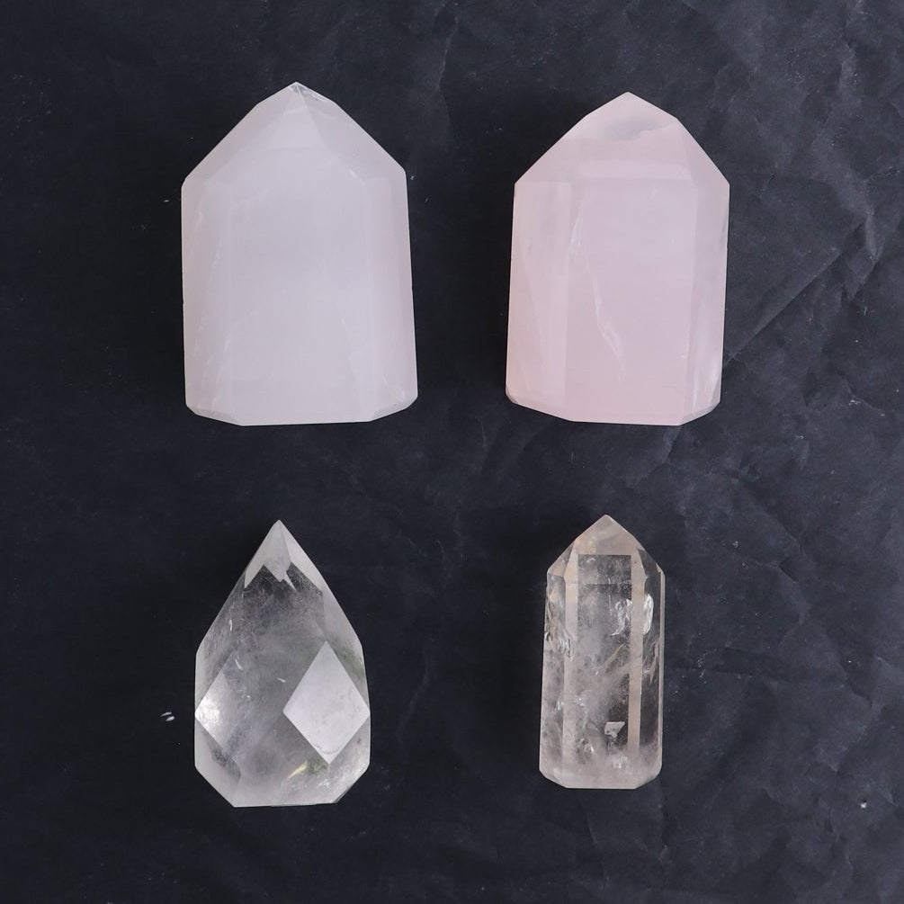 Imperfect Quartz & Amethyst Mixed Flat of 11