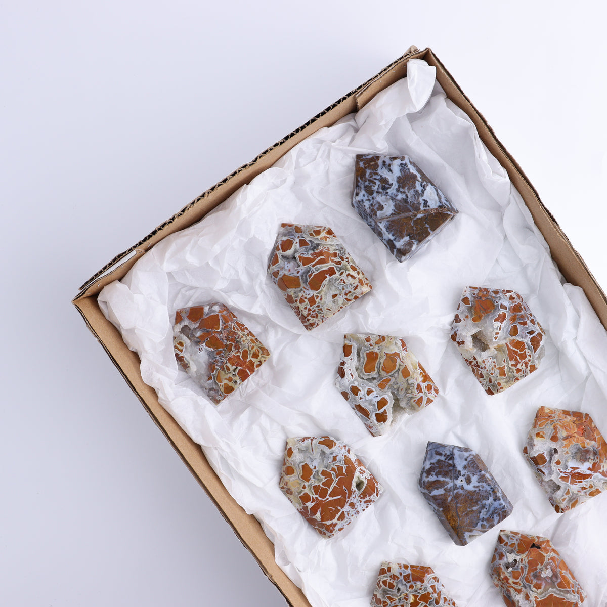 Brecciated Jasper Towers Set of 10 | Mi Esperanza Minerals | Supplier of Crystals and Onyx