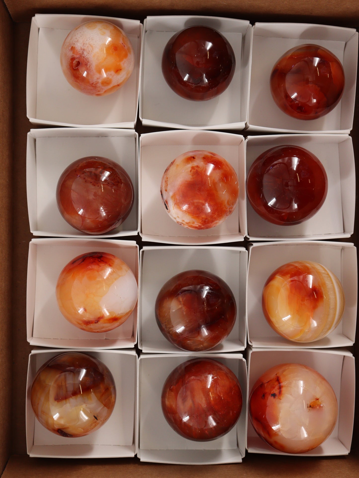 Carnelian Spheres Set of 12 - Expert Wholesale and Supplier of Wholesale Crystals & Bulk Gemstones, []