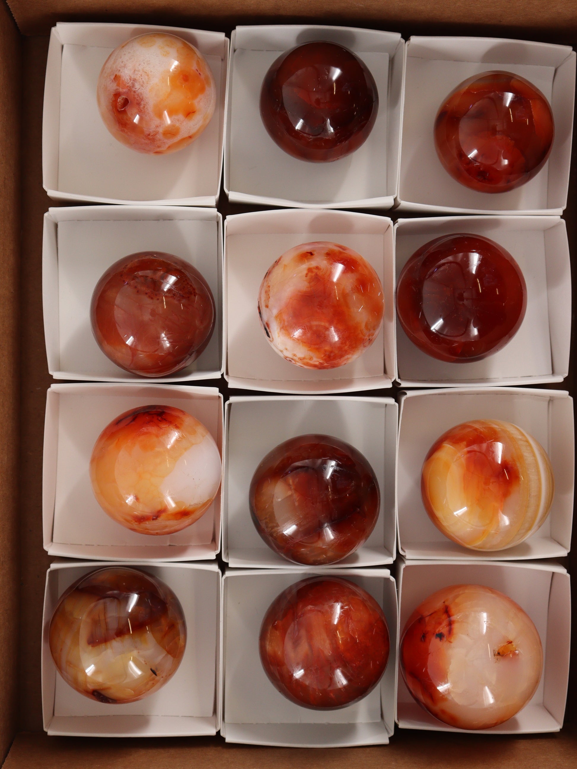 Carnelian Spheres Set of 12 - Expert Wholesale and Supplier of Wholesale Crystals & Bulk Gemstones, []