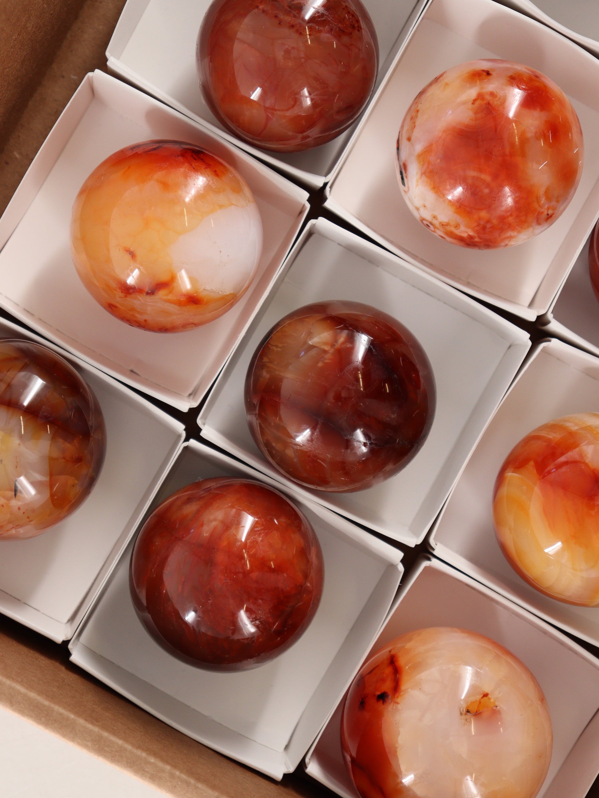 Carnelian Spheres Set of 12 - Expert Wholesale and Supplier of Wholesale Crystals & Bulk Gemstones, []