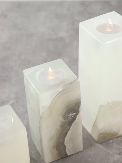 White Onyx Candle Holders Set of 3 - Expert Wholesale and Supplier of Wholesale Crystals & Bulk Gemstones, ["Accessories","Candle Holder","Catalog Onyx","Mexico","Onyx"]