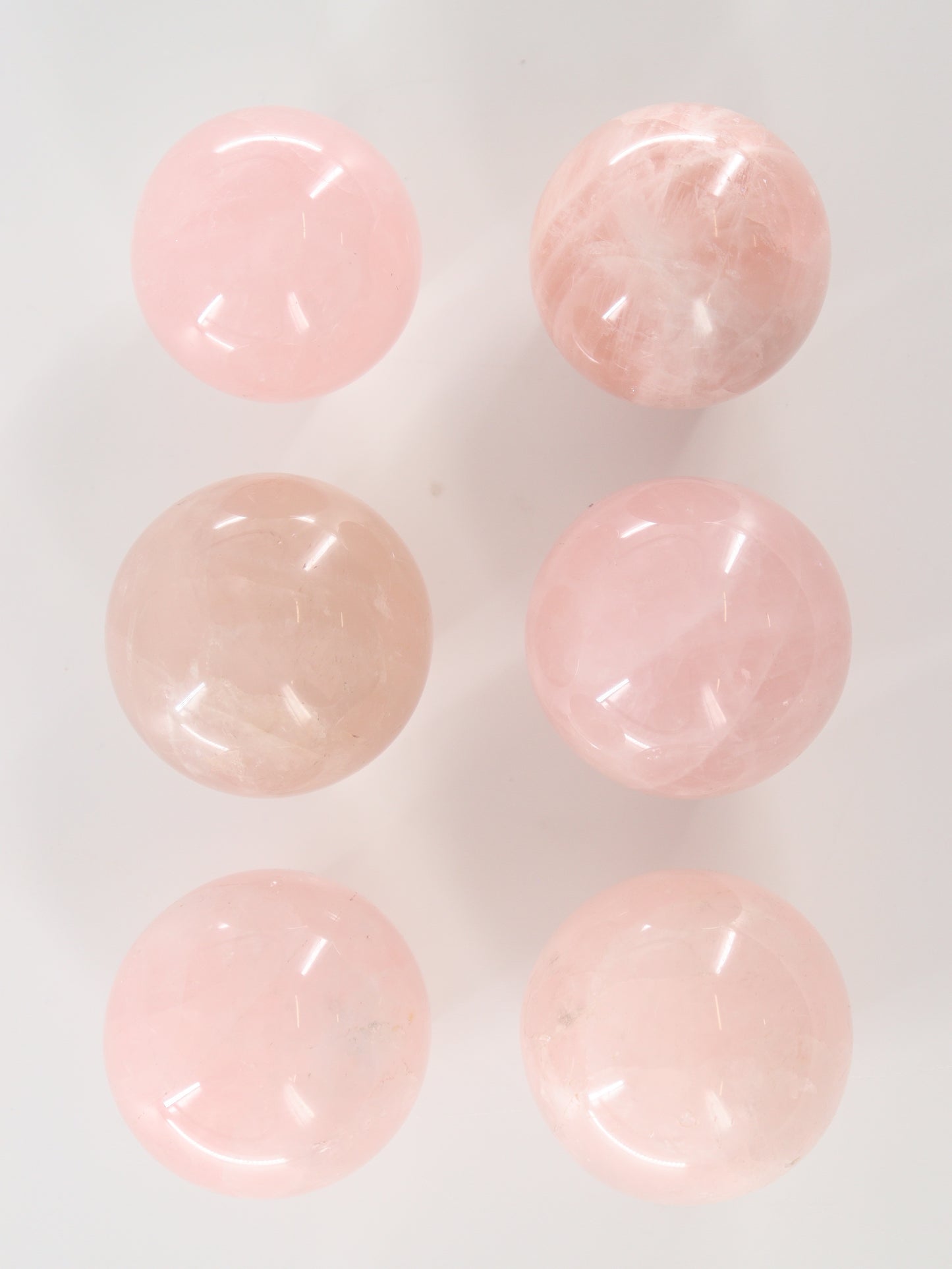 Rose Quartz Spheres Set of 6 - Expert Wholesale and Supplier of Wholesale Crystals & Bulk Gemstones, []