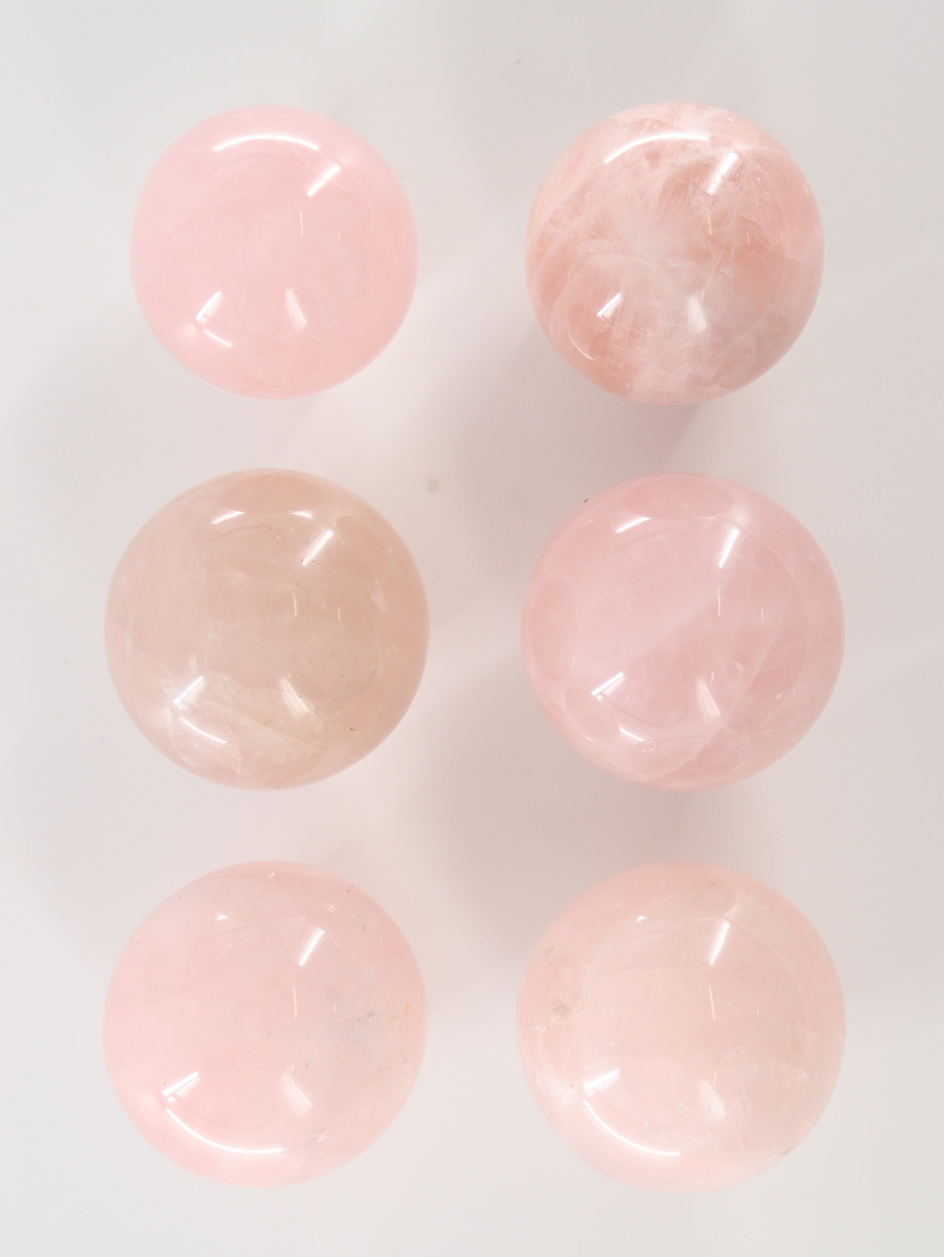 Rose Quartz Spheres Set of 6 - Expert Wholesale and Supplier of Wholesale Crystals & Bulk Gemstones, []