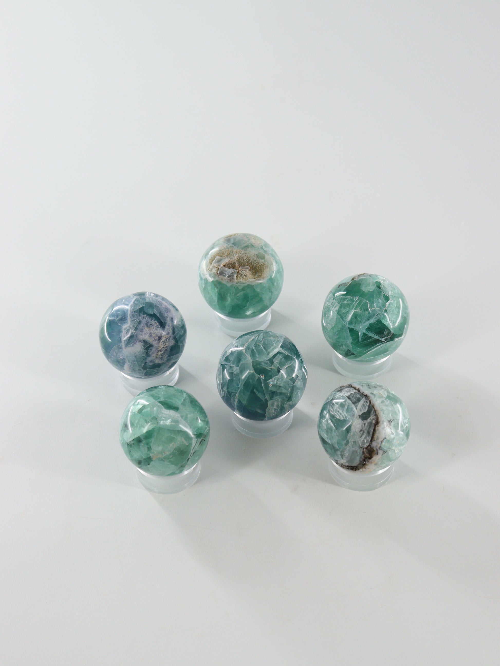 Fluorite Spheres Set of 6 - Expert Wholesale and Supplier of Wholesale Crystals & Bulk Gemstones, []