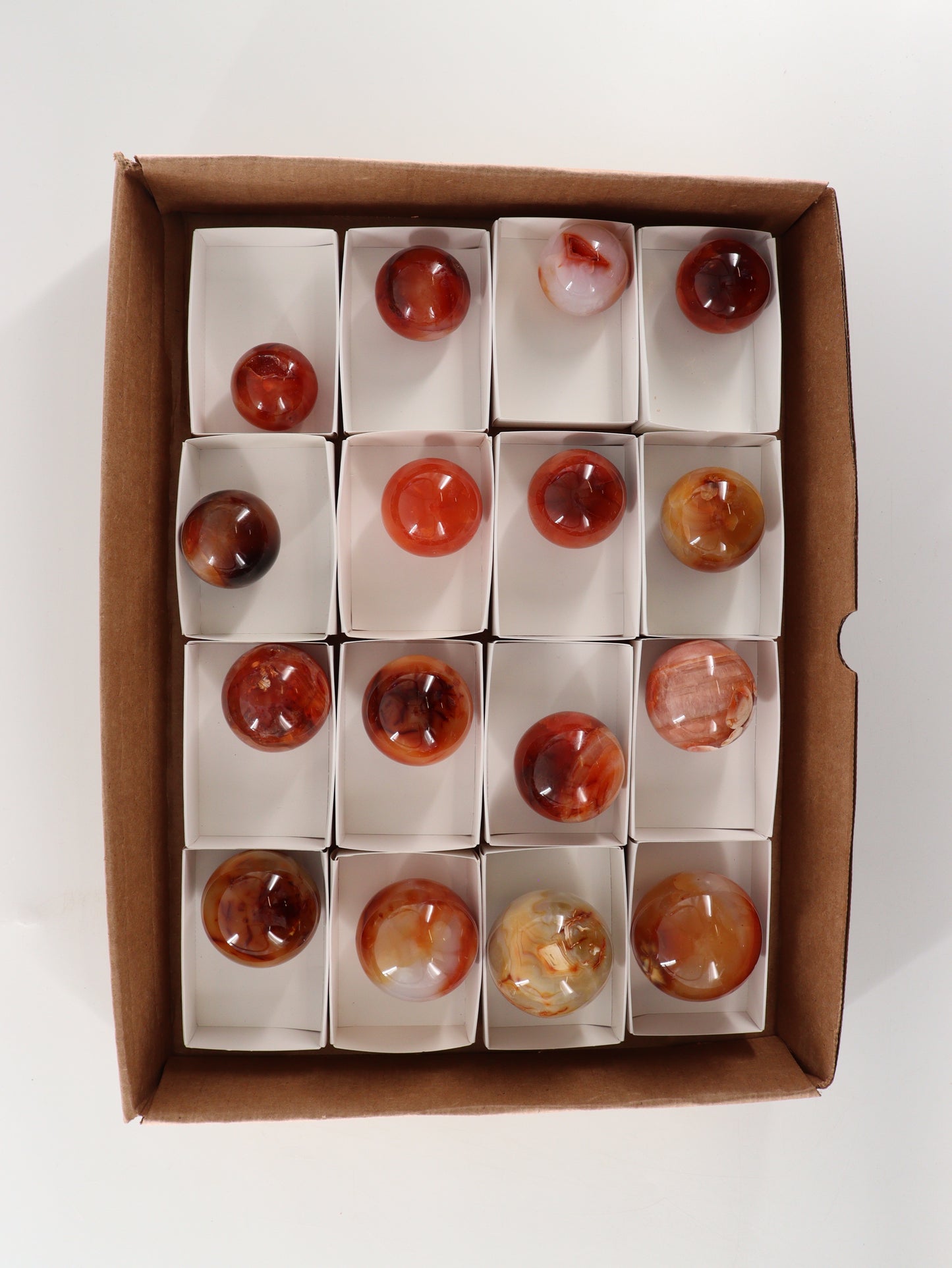 Carnelian Spheres Set of 16 - Expert Wholesale and Supplier of Wholesale Crystals & Bulk Gemstones, []