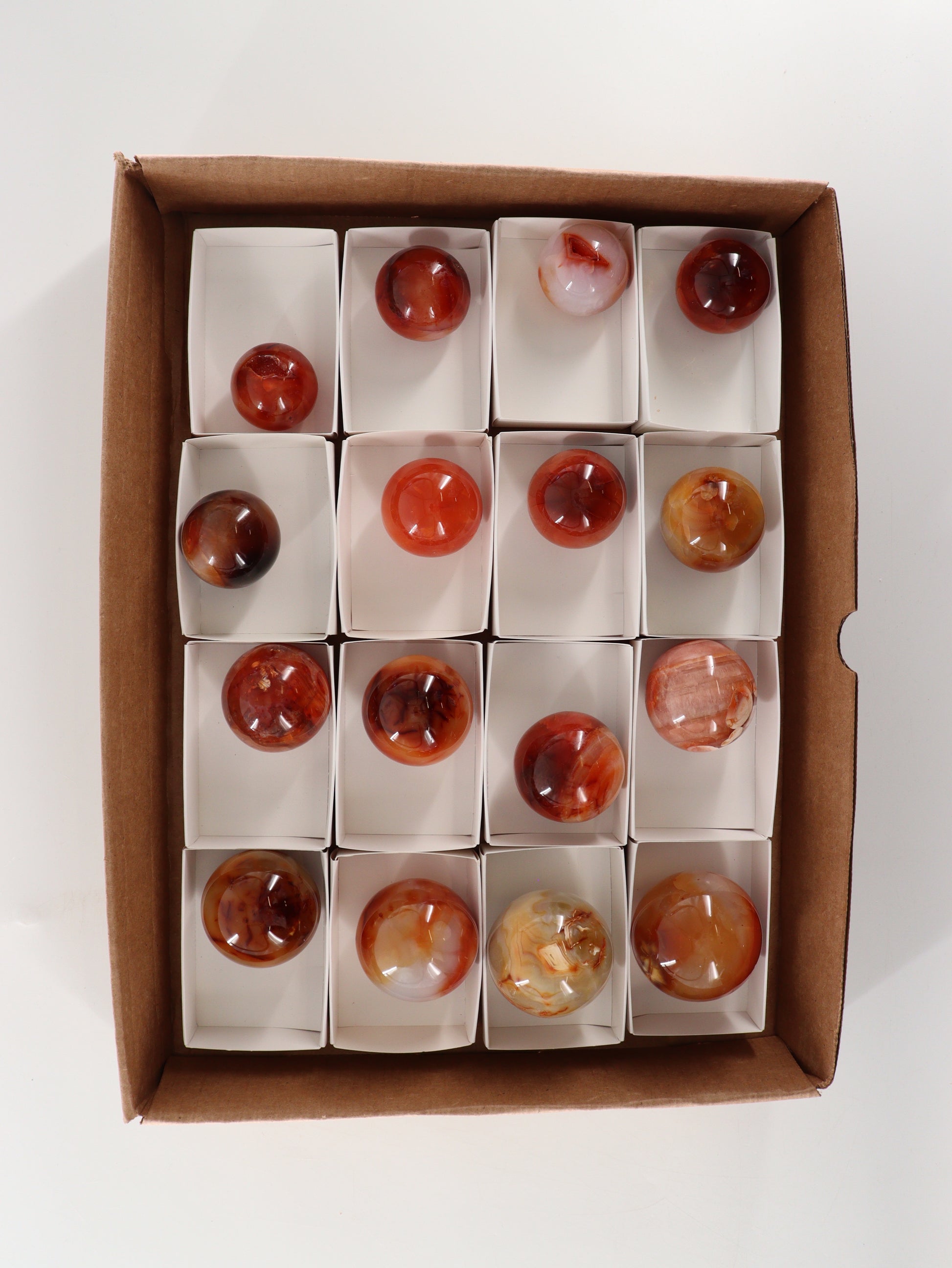 Carnelian Spheres Set of 16 - Expert Wholesale and Supplier of Wholesale Crystals & Bulk Gemstones, []