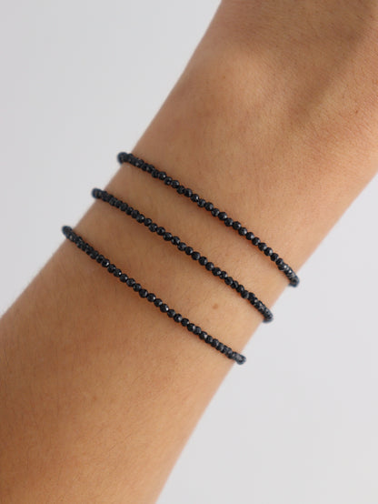 Sterling Silver Black Spinel Adjustable Bracelets - Expert Supplier of Wholesale Crystals & Bulk Gemstones