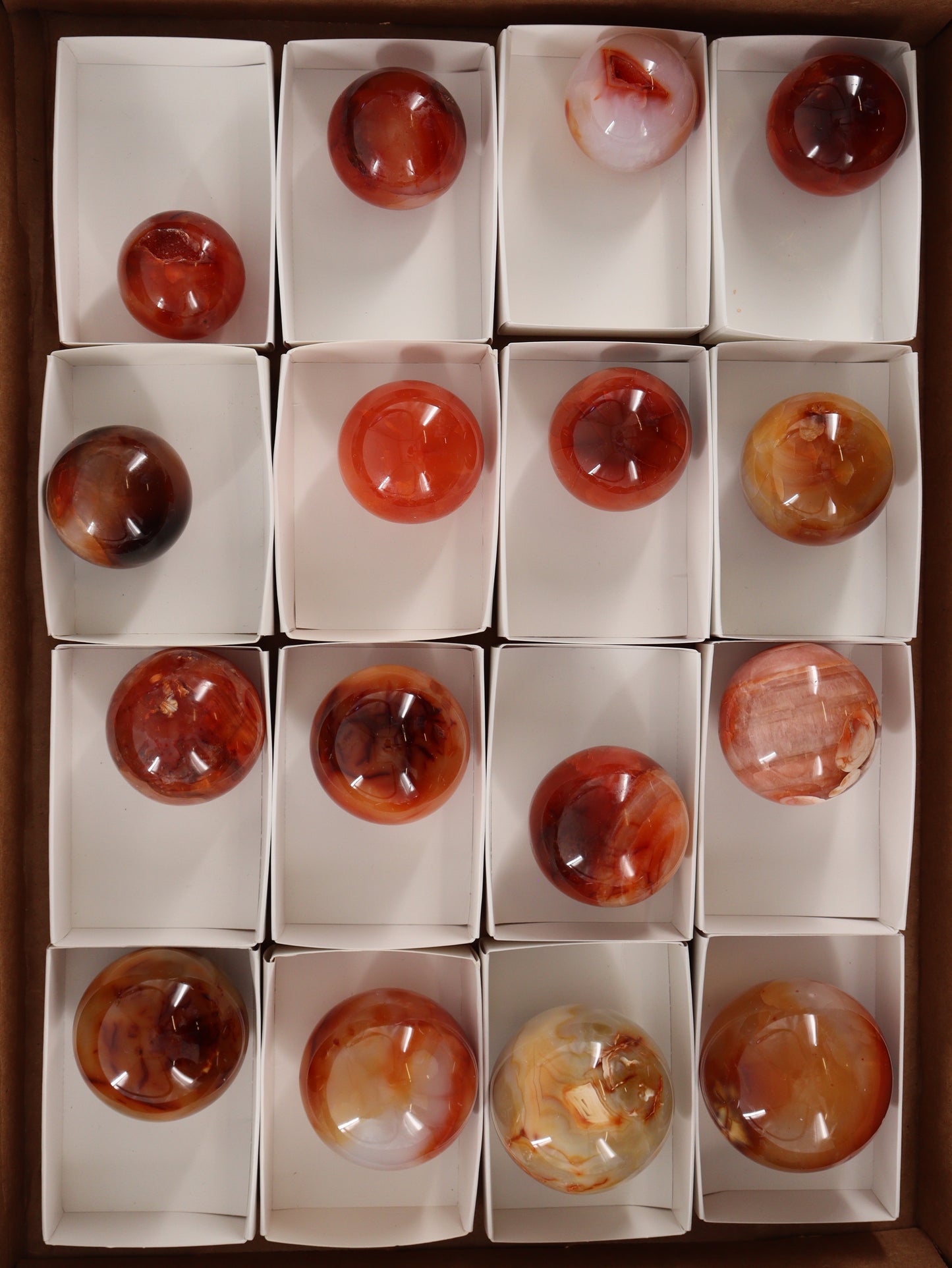 Carnelian Spheres Set of 16 - Expert Wholesale and Supplier of Wholesale Crystals & Bulk Gemstones, []
