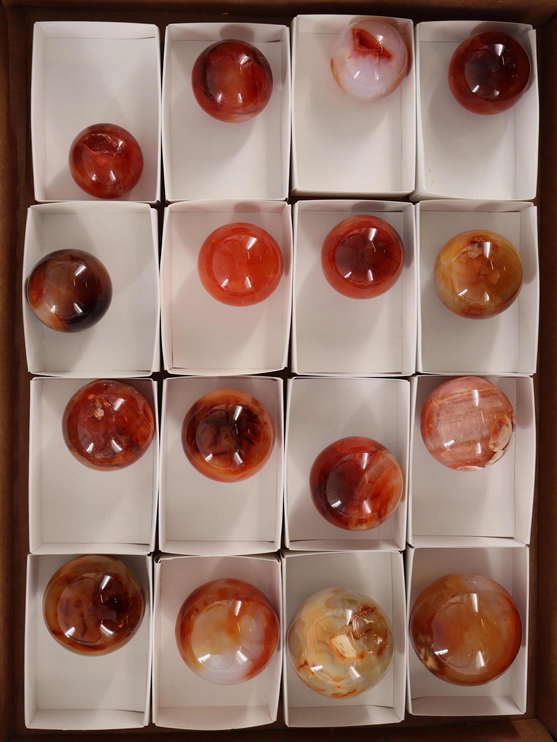 Carnelian Spheres Set of 16 - Expert Wholesale and Supplier of Wholesale Crystals & Bulk Gemstones, []