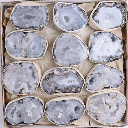 Trancas Geodes Flat of 12 - Expert Wholesale and Supplier of Wholesale Crystals & Bulk Gemstones, ["Geodes","las trancas","Mexico","Trancas","Trancas Geodes"]