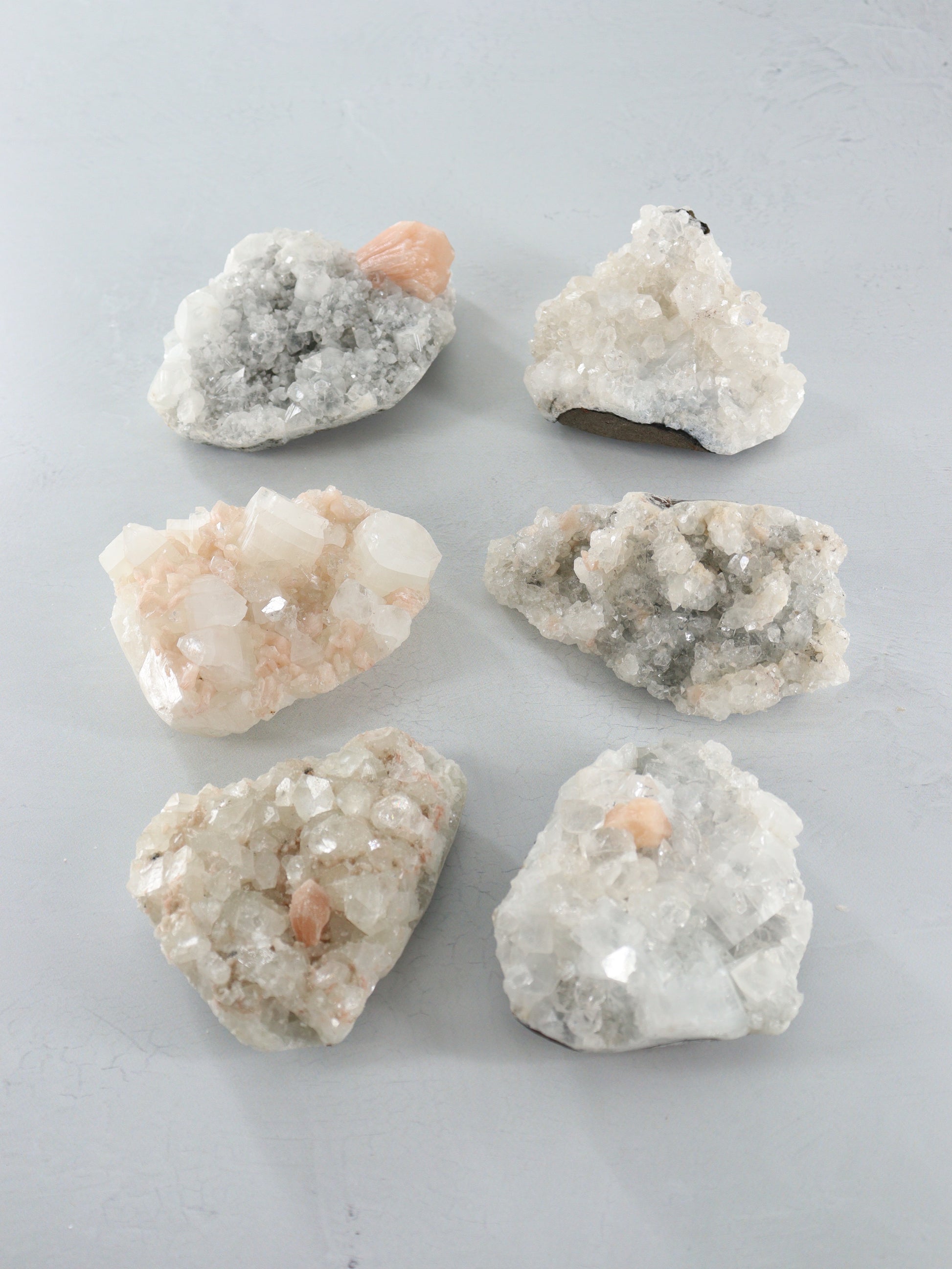 Apophyllite Clusters Set of 6 - Expert Vendor of Wholesale Crystals