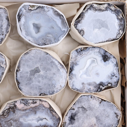 Trancas Geodes Flat of 12 - Expert Wholesale and Supplier of Wholesale Crystals & Bulk Gemstones, ["Geodes","las trancas","Mexico","Trancas","Trancas Geodes"]