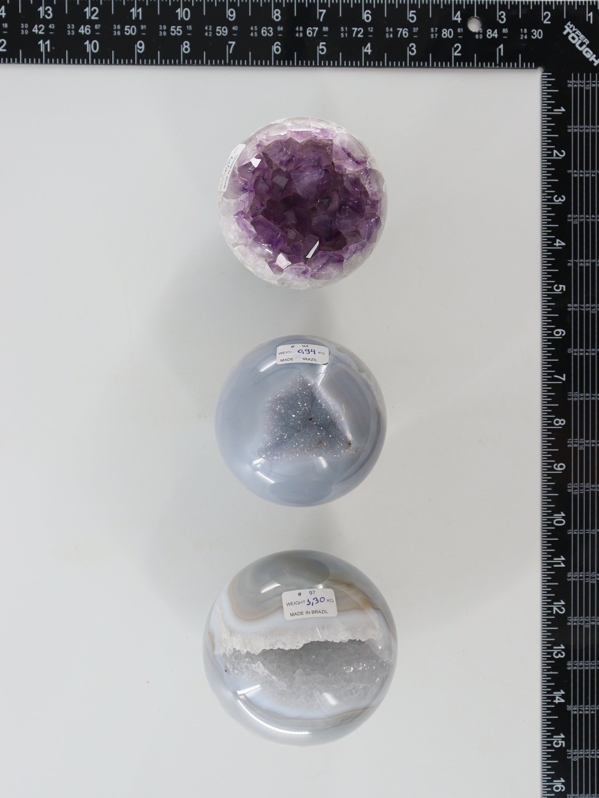 Amethyst Agate Spheres Set of 3 - Expert Wholesale and Supplier of Wholesale Crystals & Bulk Gemstones, []