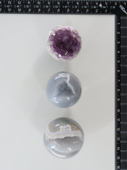 Amethyst Agate Spheres Set of 3 - Expert Wholesale and Supplier of Wholesale Crystals & Bulk Gemstones, []