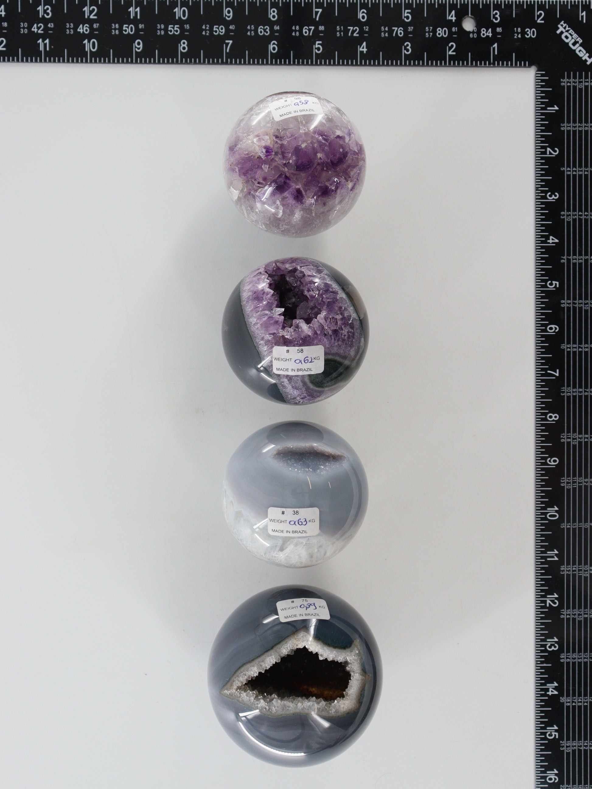 Amethyst Agate Spheres Set of 4 - Expert Wholesale and Supplier of Wholesale Crystals & Bulk Gemstones, []