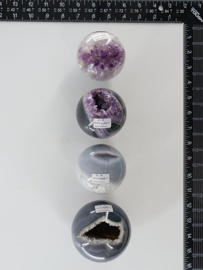 Amethyst Agate Spheres Set of 4 - Expert Wholesale and Supplier of Wholesale Crystals & Bulk Gemstones, []