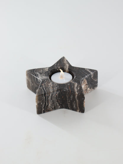 Zebra Onyx Star Candle Holders Set of 4 - Expert Supplier of Wholesale Crystals & Bulk Gemstones