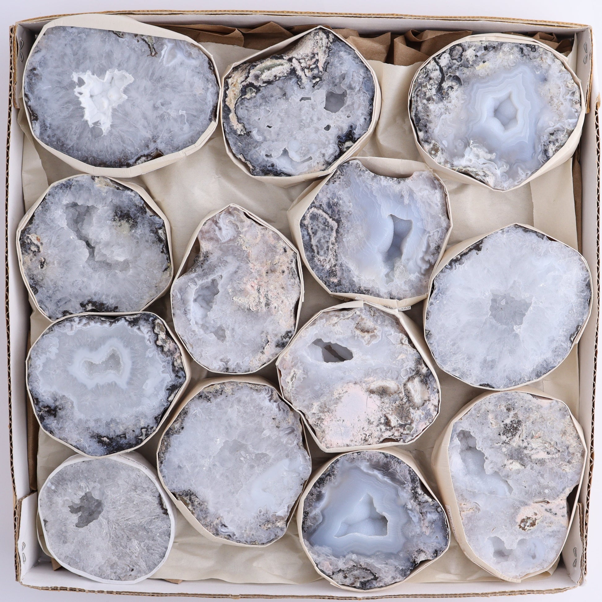 Trancas Geodes Flat of 13 - Expert Wholesale and Supplier of Wholesale Crystals & Bulk Gemstones, ["Geodes","las trancas","Mexico","Trancas","Trancas Geodes"]