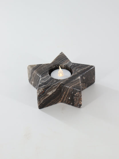 Zebra Onyx Star Candle Holders Set of 4 - Expert Supplier of Wholesale Crystals & Bulk Gemstones