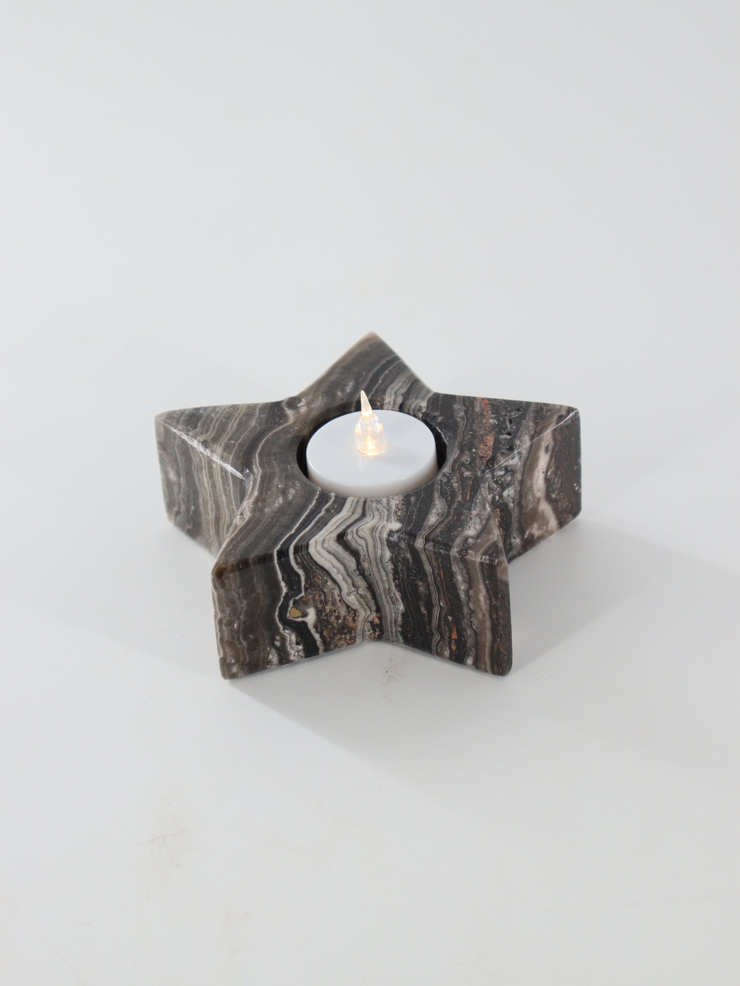 Zebra Onyx Star Candle Holders Set of 4 - Expert Supplier of Wholesale Crystals & Bulk Gemstones