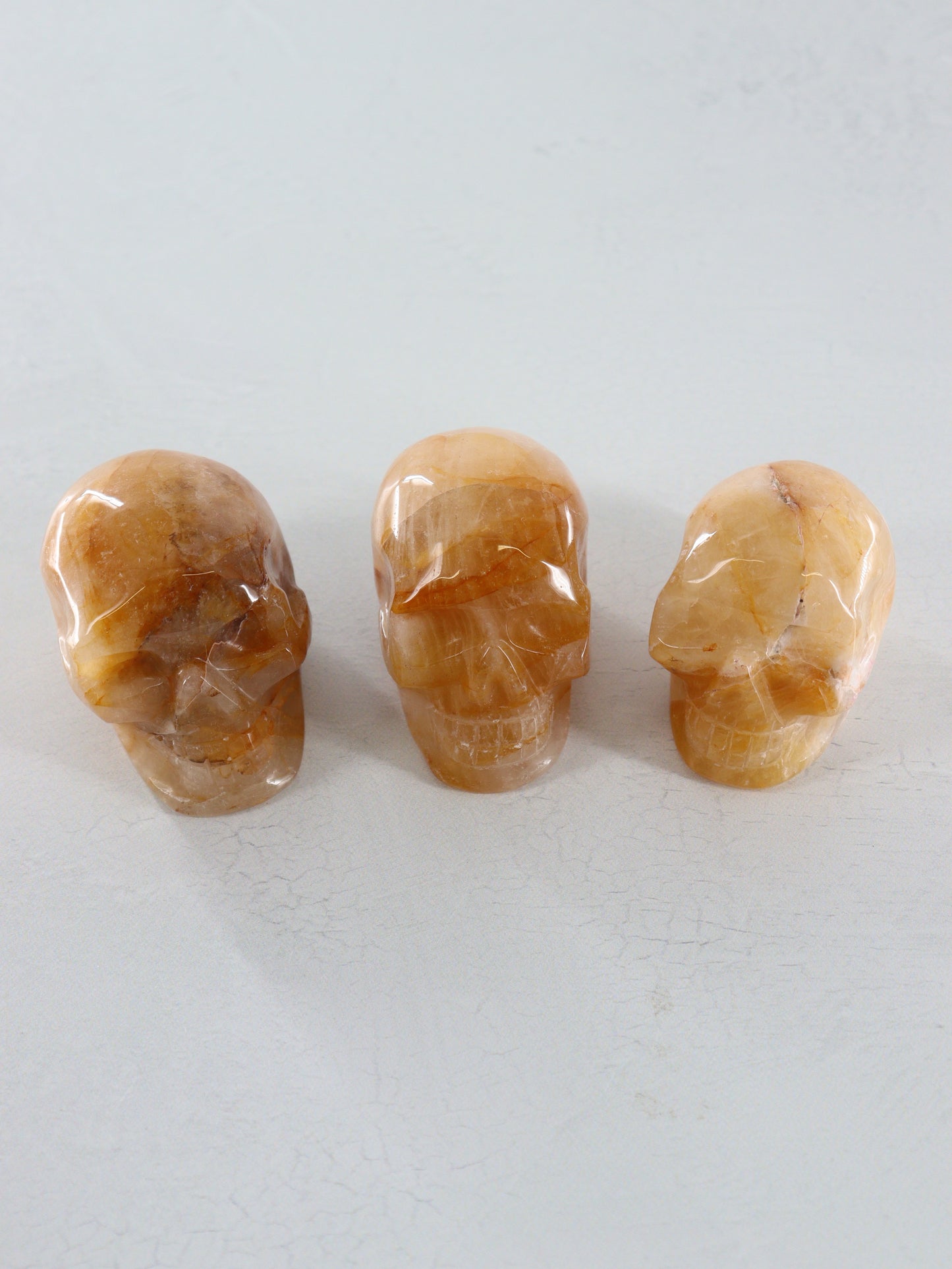 Golden Healer Skulls Set of 3 - Expert Vendor of Wholesale Crystals