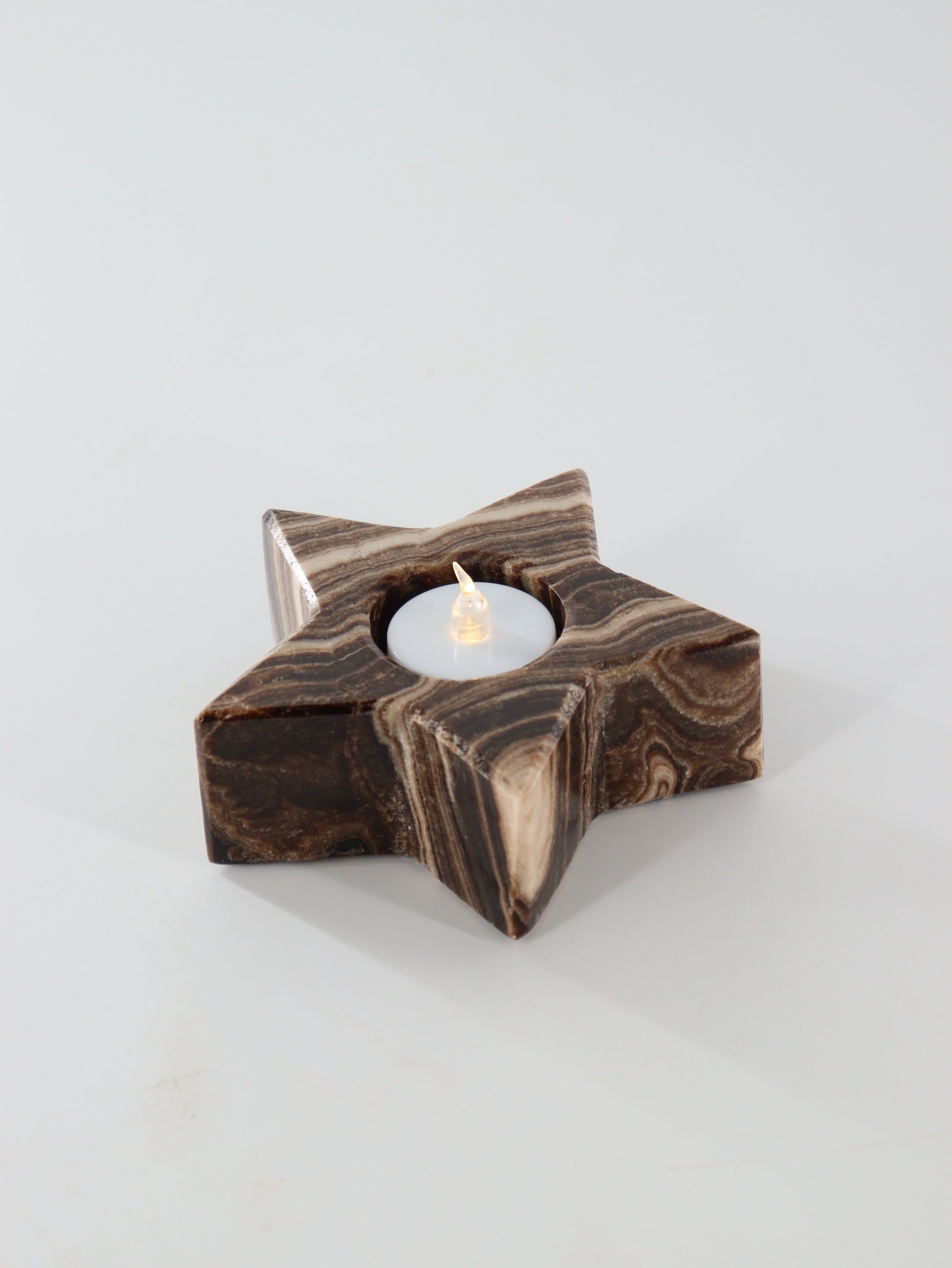 Chocolate Onyx Star Candle Holders Set of 4 - Expert Wholesale and Supplier of Wholesale Crystals & Bulk Gemstones, ["Accessories","Candle Holder","Catalog Onyx","Mexico","Onyx"]