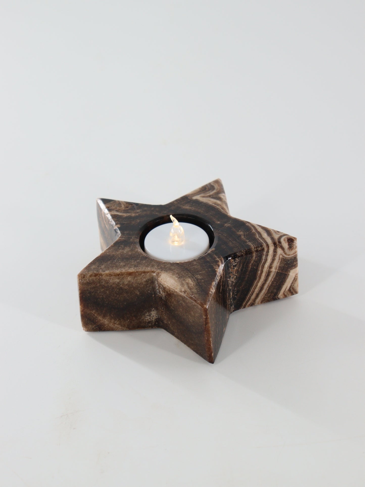 Chocolate Onyx Star Candle Holders Set of 4 - Expert Wholesale and Supplier of Wholesale Crystals & Bulk Gemstones, ["Accessories","Candle Holder","Catalog Onyx","Mexico","Onyx"]