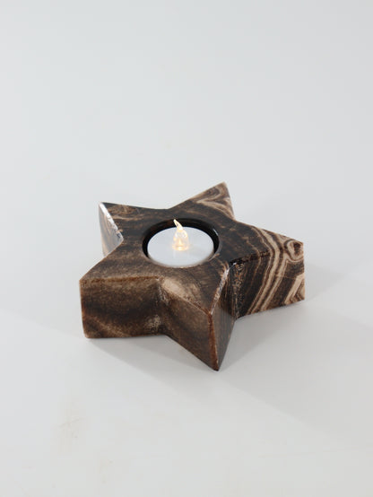 Chocolate Onyx Star Candle Holders Set of 4 - Expert Wholesale and Supplier of Wholesale Crystals & Bulk Gemstones, ["Accessories","Candle Holder","Catalog Onyx","Mexico","Onyx"]